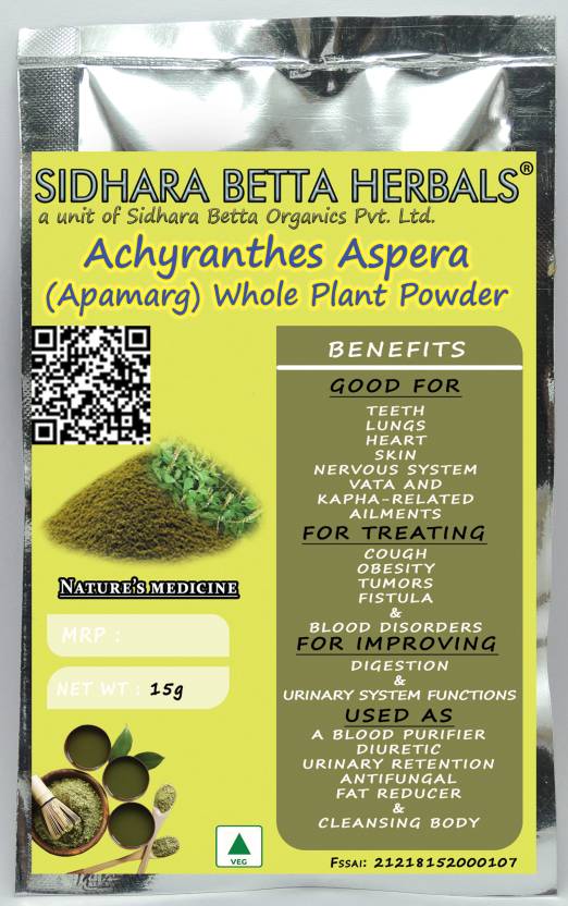 Sidhara Betta Herbals Achyranthes Aspera (Akarkara) Whole Plant Powder - 15 gms