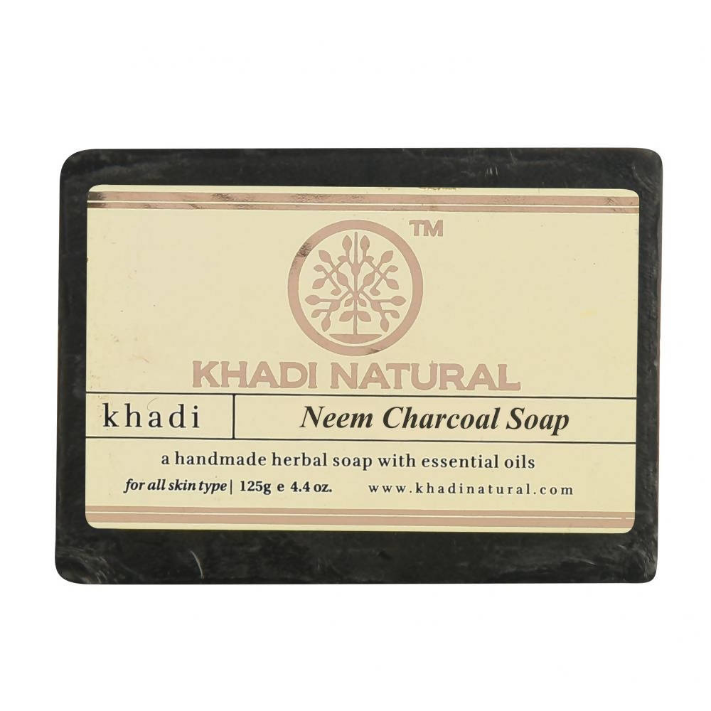 Khadi Natural Herbal Neem Charcoal Soap - 125 gm - Pack of 2 image 1