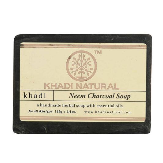 Khadi Natural Herbal Neem Charcoal Soap - 125 gm - Pack of 2 image 1
