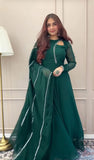 Women's Georgette With Lace Work Anarkali Embroidery Kurti For Women's 13-QRC3 image 1