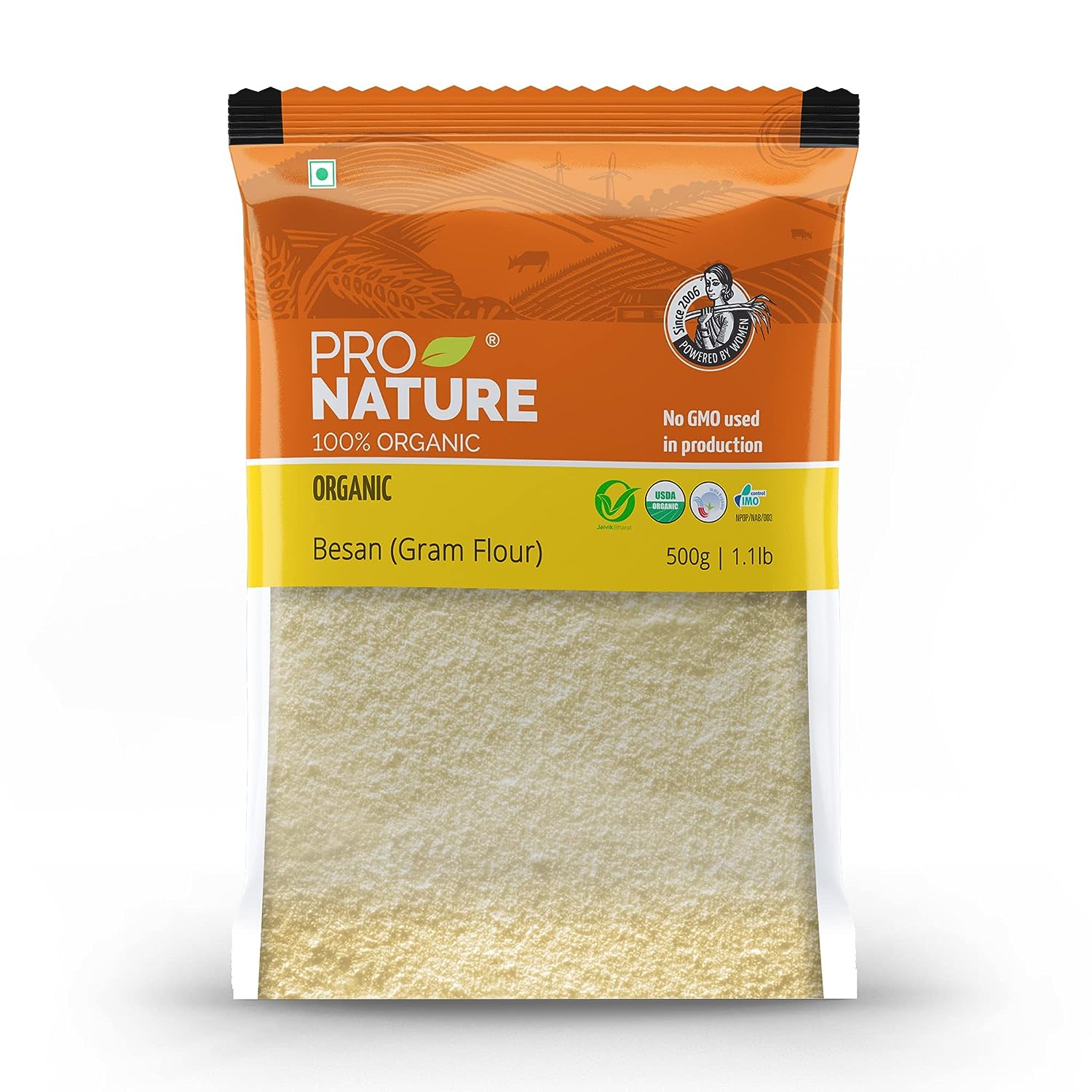 Pro Nature 100% Organic Gram Flour (Besan) - 500 gm image 1