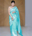 Soft Lichi Silk Saree With Unstitched Blouse image 1