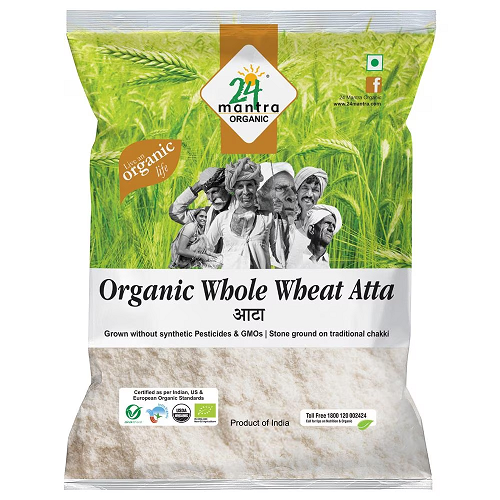 24 Mantra Organic Wholewheat Atta Premium - 1 KG image 1