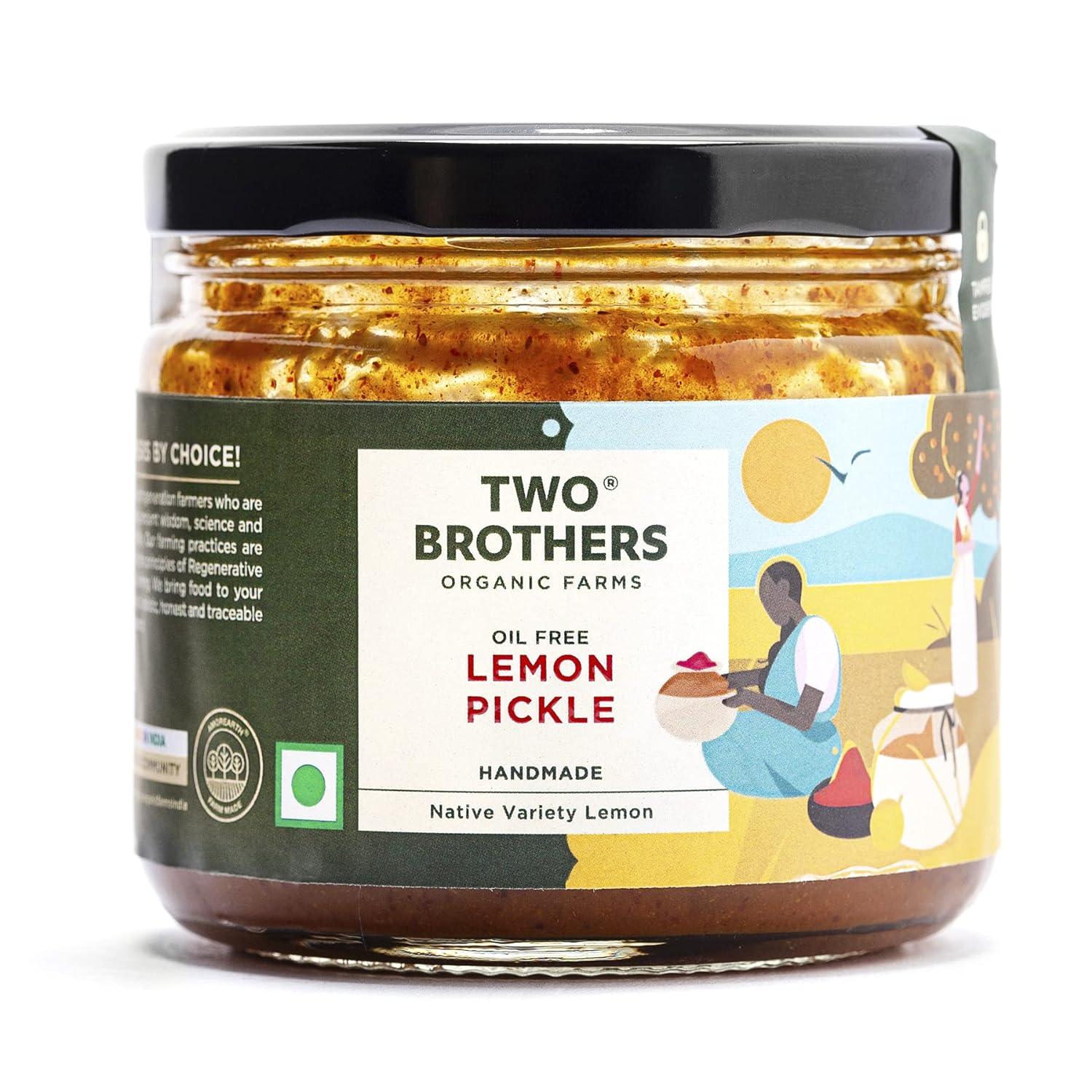 Two Brothers Organic Farms Oil Free Lemon Pickle - 300g image 1