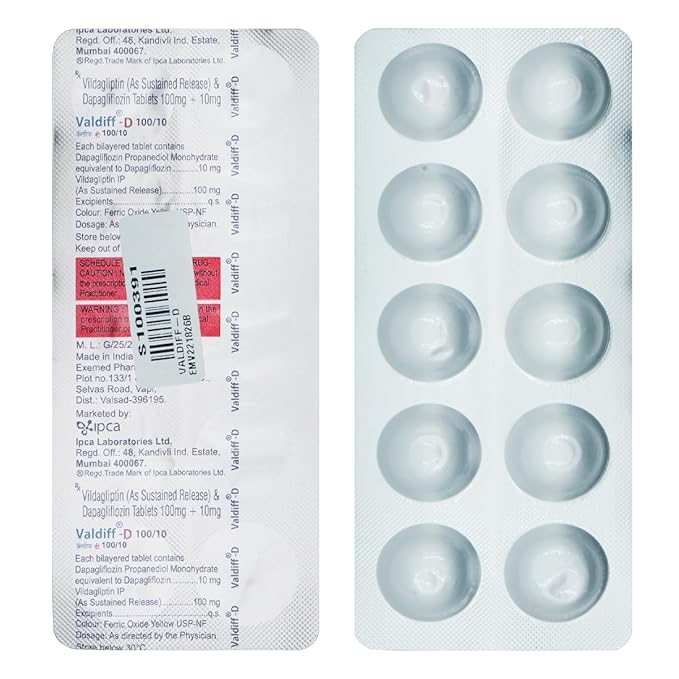 IPCA Valdiff D 100/10 - Strip of 10 Tablets