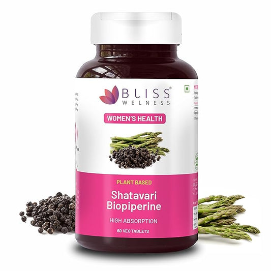 Bliss Welness Organic Shatavari Biopiperine - 60 tabs