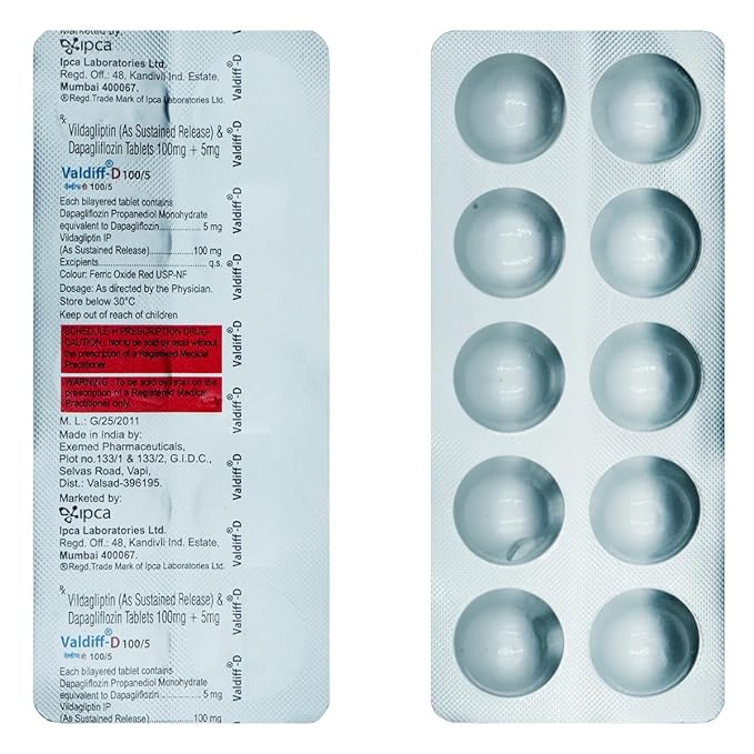 IPCA Valdiff D 100/5 - Strip of 10 Tablets