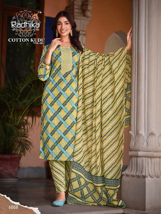 Party Wear Fancy Cotton Straight Kurti With Pant 12-SR9