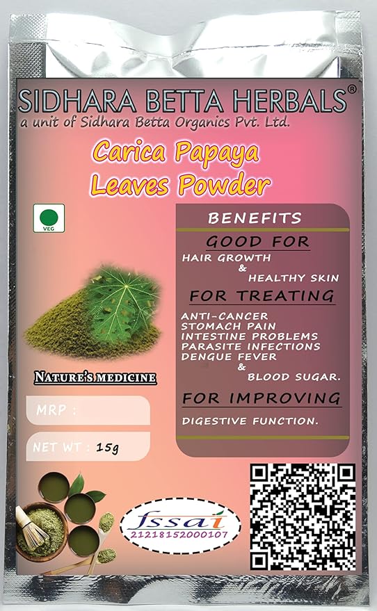 Sidhara Betta Herbals Carica Papaya Leaves Powder - 15 gms