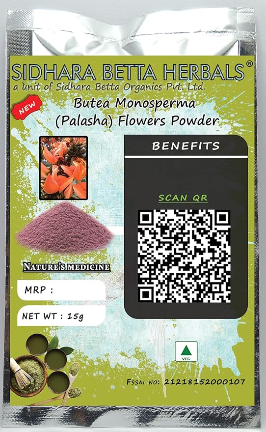 Sidhara Betta Herbals Butea Monosperma (Palasa) Flowers Powder | Butea Monosperma Flower powder - 15 gms