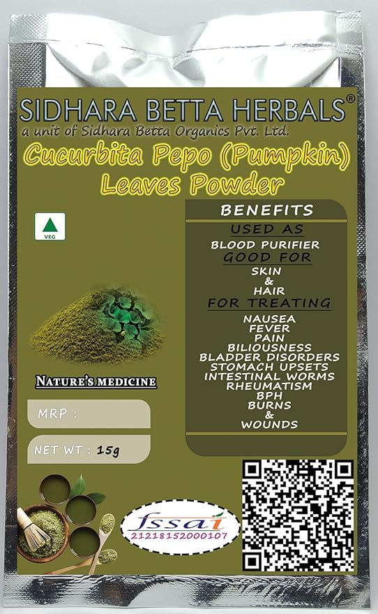 Sidhara Betta Herbals Cucurbita Pepo (Pumpkin) Leaves Powder - 15 gms