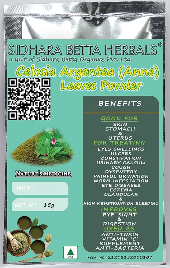 Sidhara Betta Herbals Celosia Argentea (Anne) Leaves Powder - 15 gms