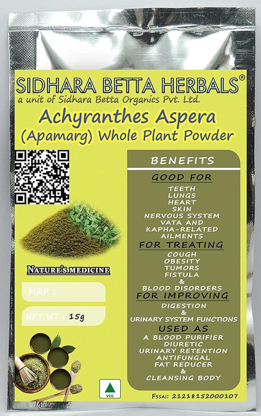 Sidhara Betta Herbals Achyranthes Aspera (Akarkara) Whole Plant Powder - 15gms