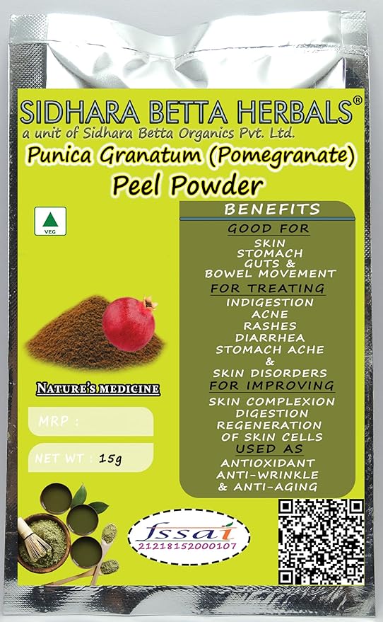 Sidhara Betta Herbals Punica Granatum (Pomegranate) Peel Powder - 15 gms