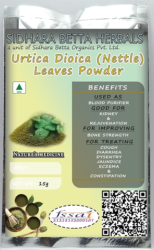 Sidhara Betta Herbals Urtica Dioica (Common Nettle) Leaves Powder - 15 gms