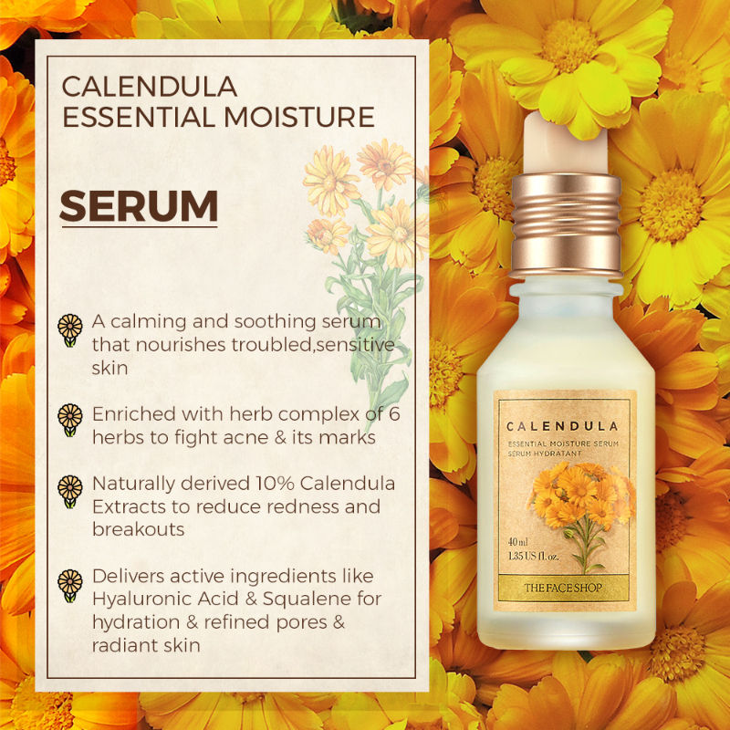 The Face Shop Calendula Essential Moisture Serum - 40 ml image 2