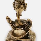 Brass Pagdi Ganesh Diya Statue image 4