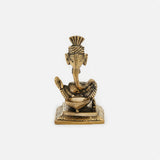 Brass Pagdi Ganesh Diya Statue image 2