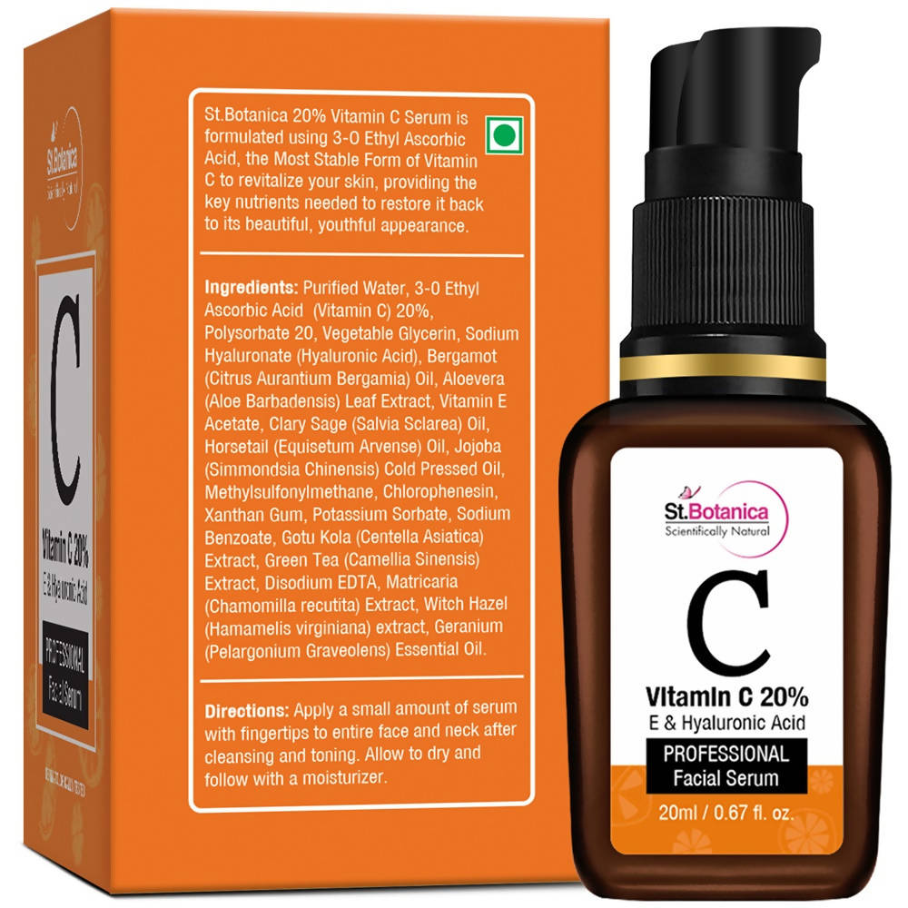St.Botanica Vitamin C 20% E & Hyaluronic Acid Professional Facial Serum image 6