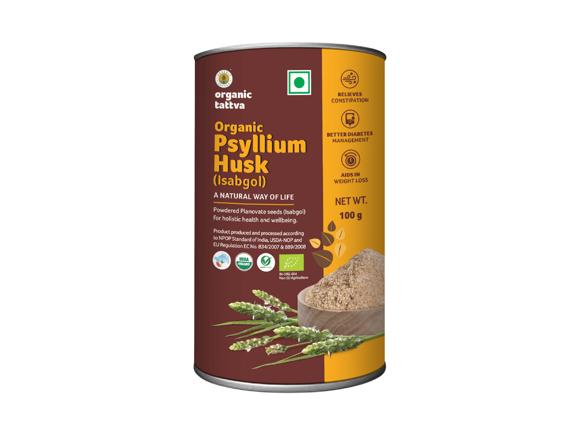 Organic Tattva Psyllium Whole Husk (Isabgol)