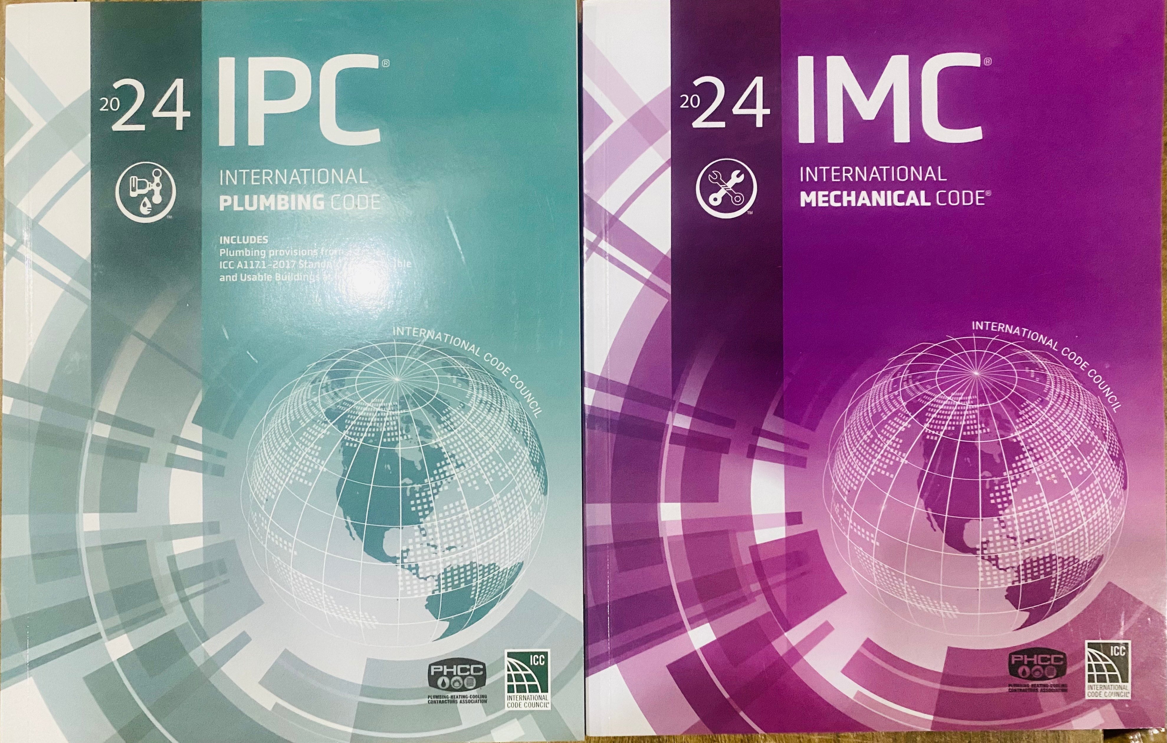 2024 IPC IMC Code Book Set International Plumbing Mechanical Code ICC