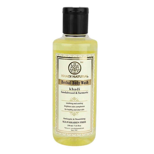 Khadi Natural Sandal & Turmeric Herbal Body Wash - 210 ml image 1