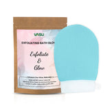 Vasu Turkish Silk Exfoliating Glove Mitts (Sky Blue) Hammam Body Scrub - 60 gms