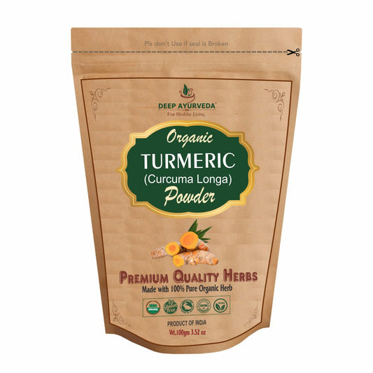 Deep Ayurveda Organic Turmeric Powder (Curcuma Longa) - 100 gms