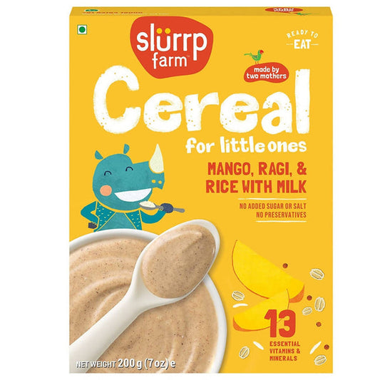 Slurrp Farm Mango & Ragi & Rice With Milk Cereal For Little Ones - 200 gms image 1