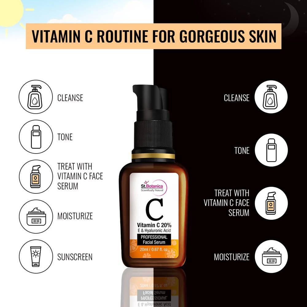 St.Botanica Vitamin C 20% E & Hyaluronic Acid Professional Facial Serum image 3